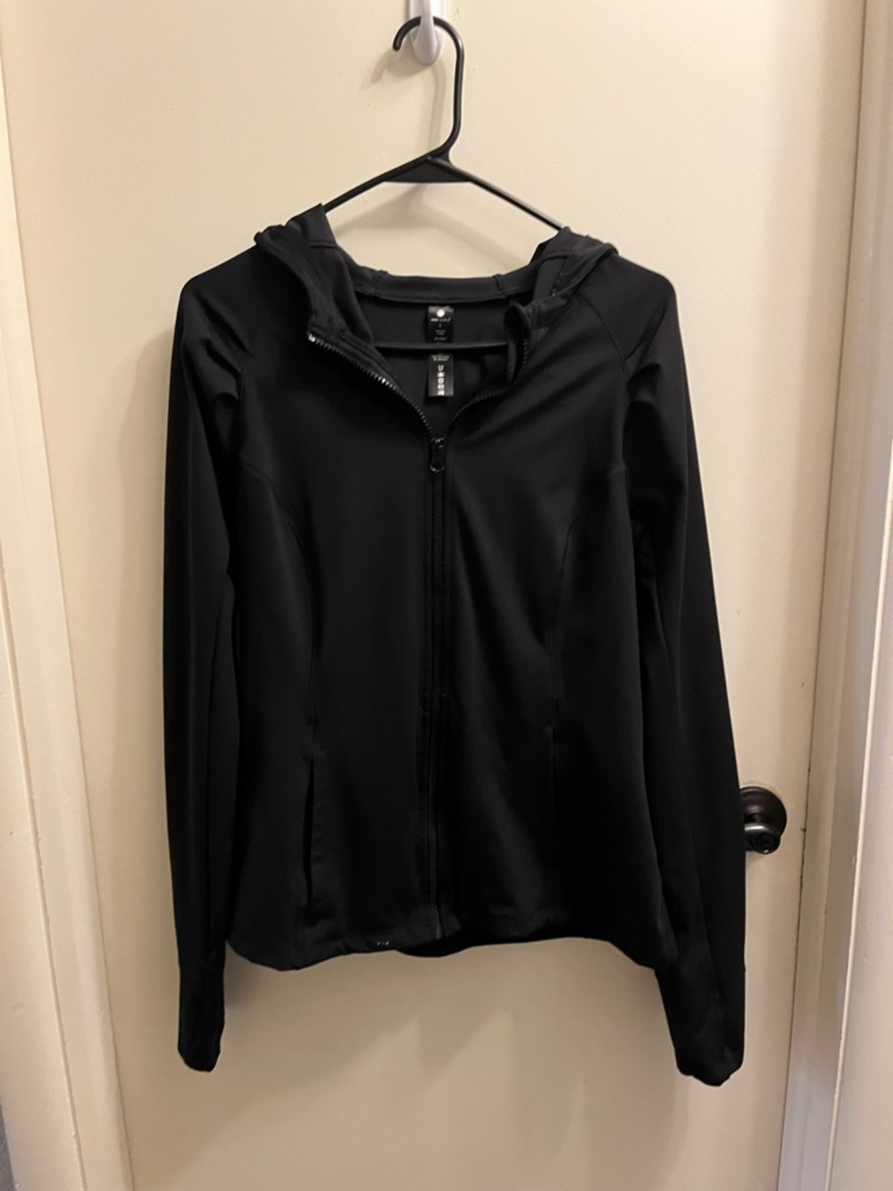 Yogalicious Black Hooded Utility Jacket for Women